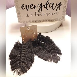 Macrame Leaf Earrings